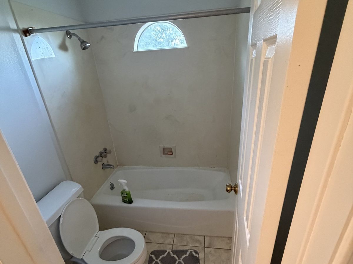 Before — original tub area
