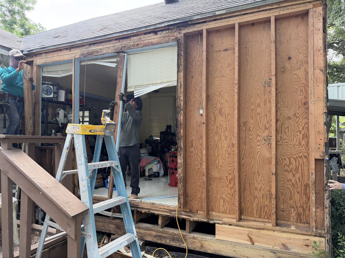 During — wall opened up and reframed
